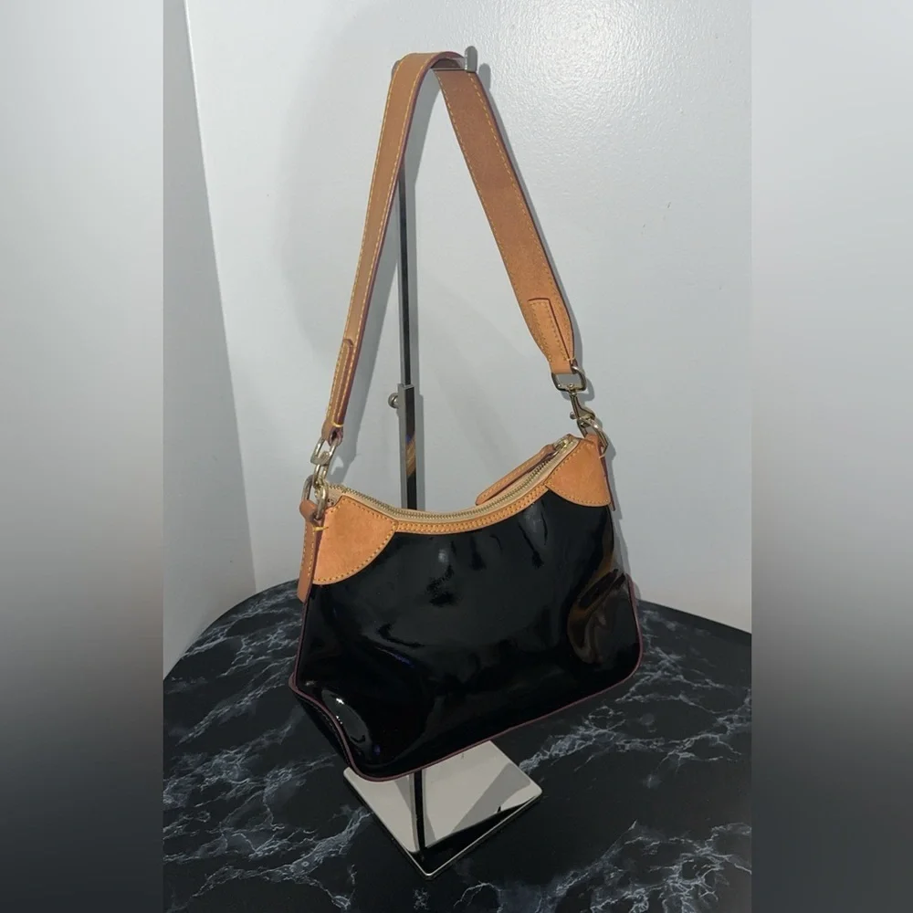 DOONEY & BOURKE Patent Small Hobo Black Shiny Patent Leather AUTHENTIC